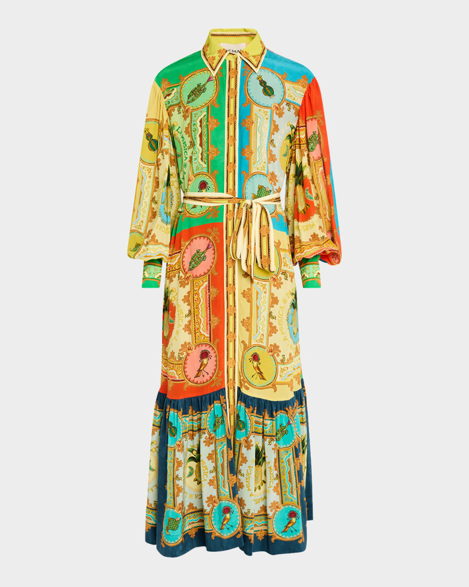 La Musica Belted Maxi Shirtdress